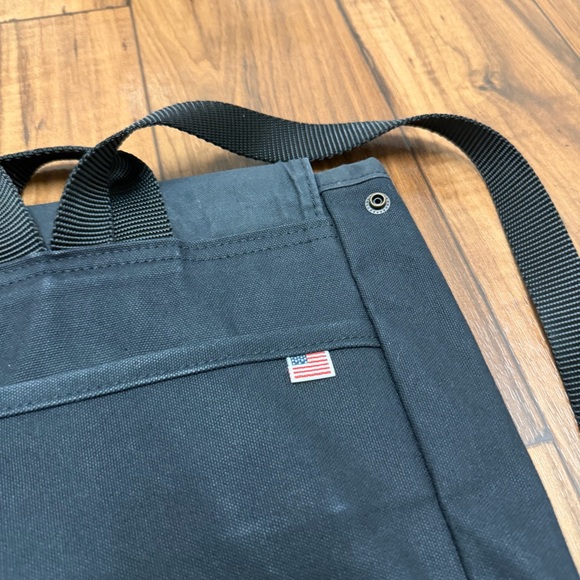 J.Stark Sentinel Backpack Waxed Canvas Flap Bag Black Made in USA - Picture 5 of 8